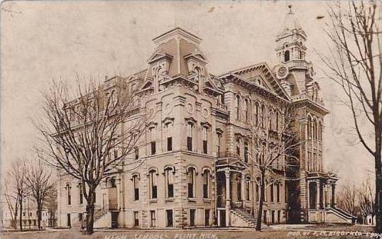 Michigan Flint High School1908 Real Photo RPPC