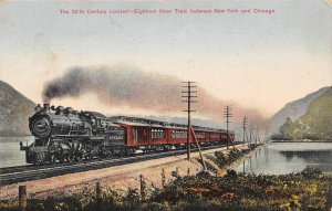 20th Century Limited Railroad Train New York to Chicago 1910c postcard