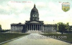 Topeka, Kansas, KS State Capital USA 1910 crease left top and right bottom co...