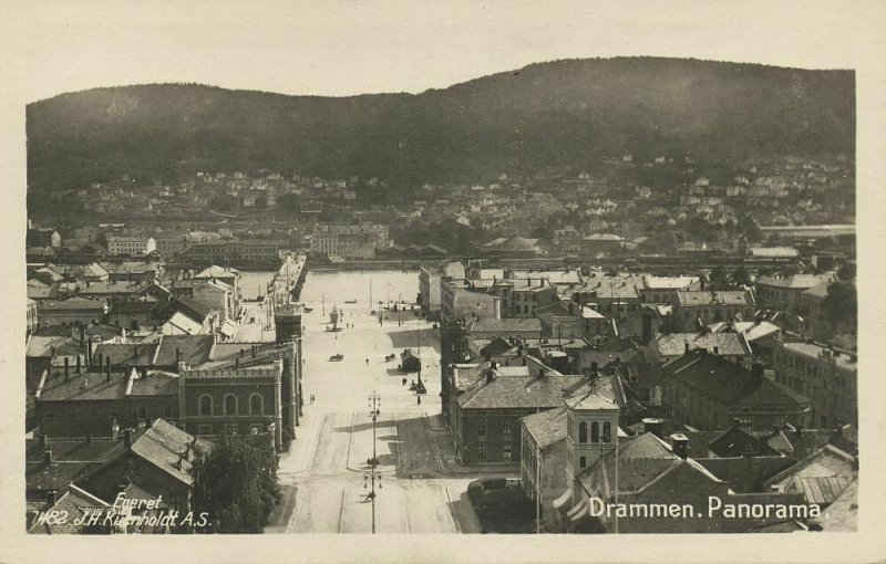 norway norge, DRAMMEN, Panorama (1910s) RPPC Postcard