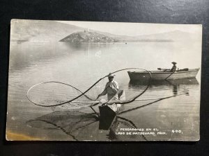 Mint Mexico Real Picture Postcard Fishing Patzcuaro Michoacan Lake