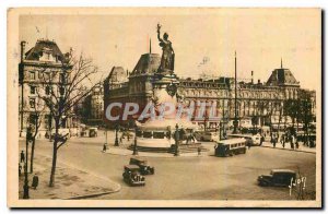 Old Postcard Paris Strolling Place de la Republique