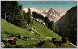 Switzerland c1910 Chemin De St. Luc a Zinal le Besso Et Le Rathorn