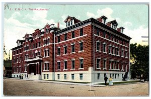 1908 Y.M.C.A. Exterior Roadside People Topeka Kansas KS Posted Vintage Postcard