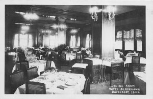 J11/ Davenport Iowa RPPC Postcard c1910 Dining Interior Hotel Blackhawk 88