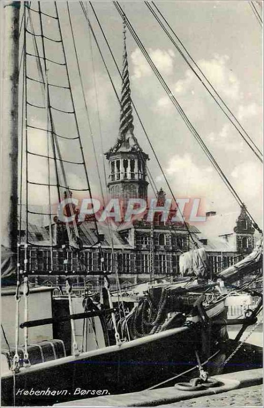 Old Postcard The Boat Copenhagen Stock Exchange