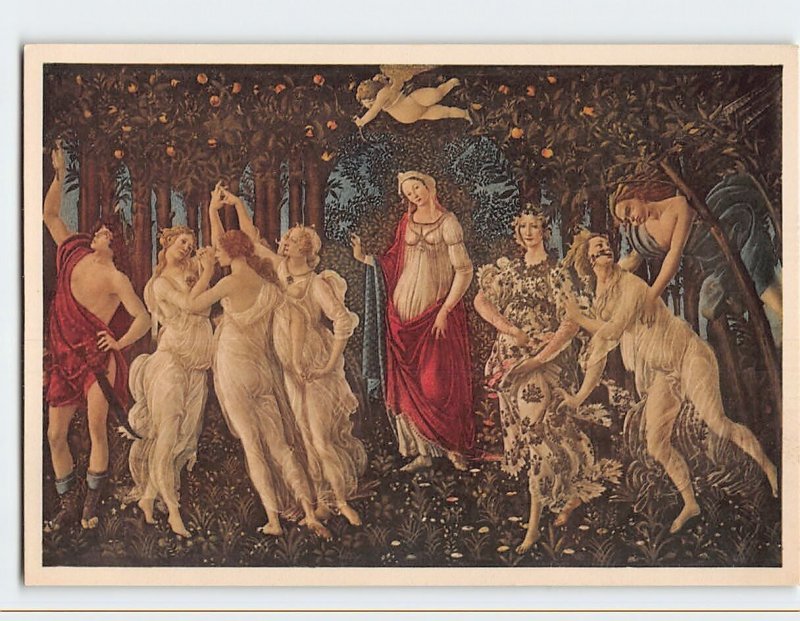 Postcard La Primavera By Botticelli, Galleria degli Uffizi, Florence, Italy