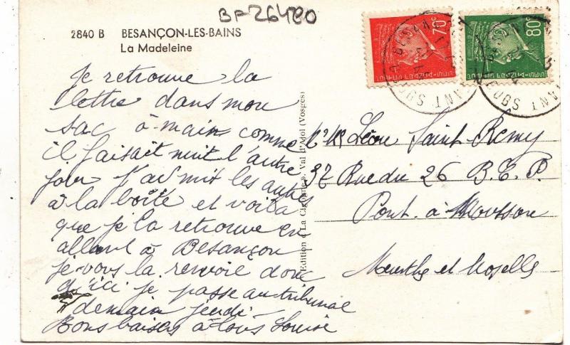 BF26480 besancon les bains la madeleine  france front/back image