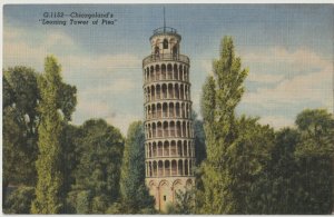 VINTAGE POSTCARD CHICAGOLAND'S LEANING TOWER OF PISA MINT LINEN