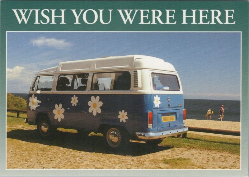 Cornwall Postcard - Wish You Were Here - VW Camper Van  RR10623  