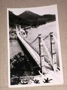 VINTAGE UNUSED REAL PHOTO POSTCARD SANTOS BRASIL PENSIL BRIDGE