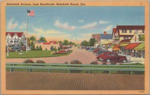 Postcard Rehoboth Avenue from Boardwalk Rehoboth Beach DE 1955