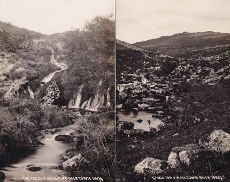 Great Mis Tor Wallcomb River Devon 2x Real Photo Postcard