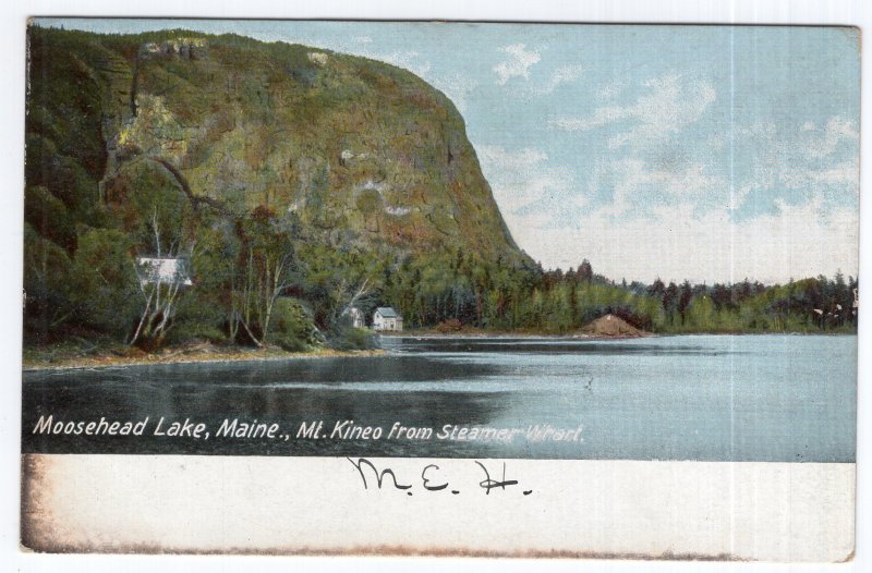 Moosehead lake, Maine, Mt. Kineo from Steamer Wharf