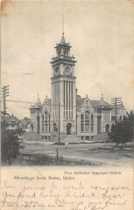 J16/ Boise Idaho Postcard c1910 M.E. Church Building  Greetings 209