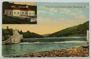 Brookville Pa Reservoir and Filtration Plant c1919 Postcard N3