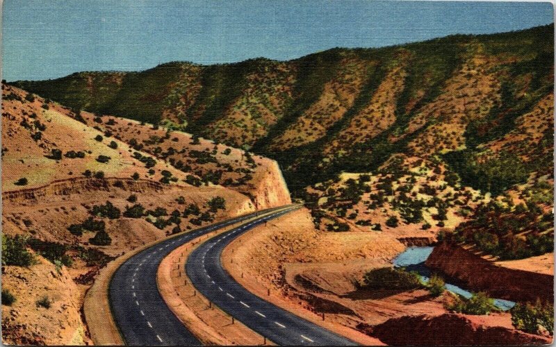 Us 66 Four Lane Highway Tijeras Canyon Albuquerque New Mexico Nm Postcard 