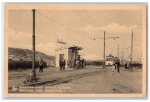 c1920's Breedene s/Mer a/zee Belgium Station Du Tram Unposted Antique Postcard