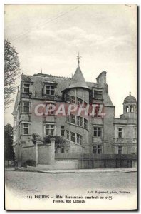 Old Postcard Poitiers Hotel Renaissance Street Lebascle