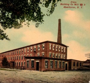 Sherburne NY Utica Knitting Mill Factory Postcard New York