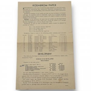 Vintage Instructions for Kodak Kodabrom Paper