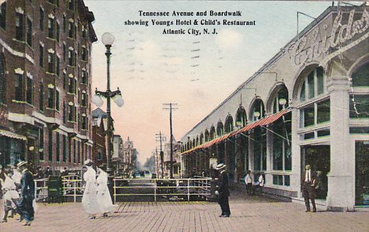 Tennessee Avenue and Boardwalk Showing Youngs Hotel and Child's Restaurant At...