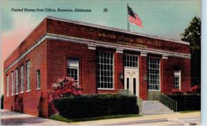 BREWTON, AL Alabama    U S POST OFFICE    c1940s    Linen    Postcard