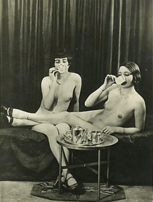 Naughty Nudes, Lesbian, Two for Tea! REPRO Vintage Postcard Z163972