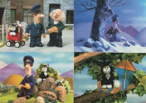 Postman Pat & Reverend Timms Cat Kite 4x Postcard s