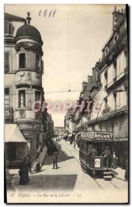 Old Postcard Tramway Dijon Rue de la Liberte Sparrow Pharmacy