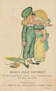 Lowell MA Hood's Olive Ointment 2.75 x 4.5 Tradecard