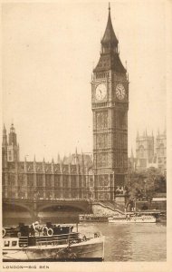 Navigation & sailing related postcard London Big Ben cruise ship