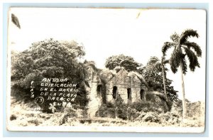 Antique Building Barrio DE La Playa Baracoa Cuba Real Photo RPPC Postcard (AL11)