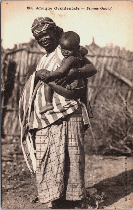 Senegal Dakar Afrique Occidentale Femme Ouolof Vintage Postcard C094