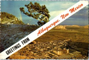 Lone Pine on Sandia Crest and Acoma Pueblo Albuquerque New Mexico Postcard