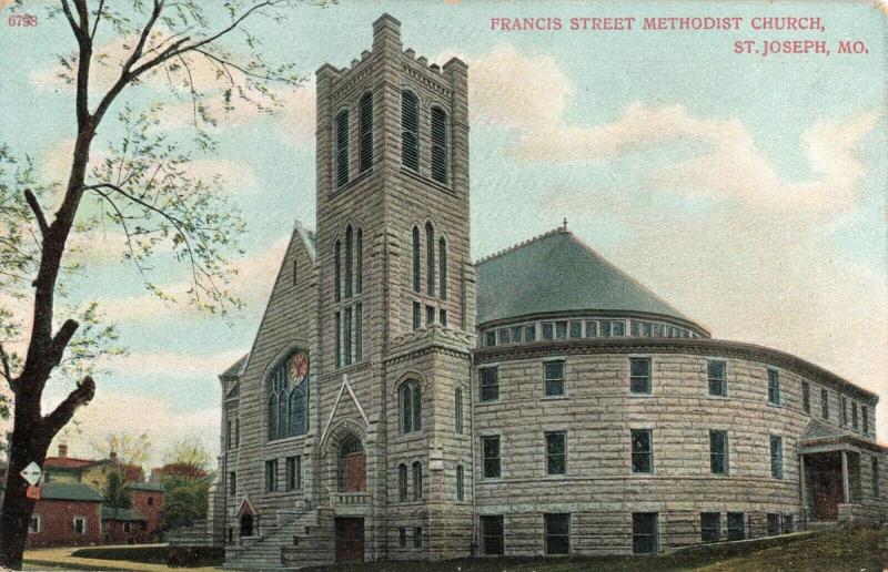 Postcard Francis Street Methodist Church St Joseph Missouri