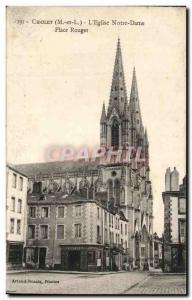 Old Postcard Cholet The Notre Dame Church Place Patisserie Rouget