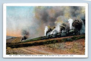 Train Crossing Soldier Summit Near Salt Lake City Utah UT UNP WB Postcard O5