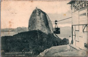Brazil Rio de Janeiro Caminho Aereo Pao De Acucar Vintage Postcard C150