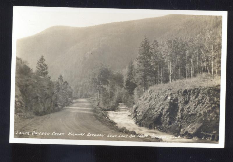 RPPC ECHO LAKE IDAHO SPRINGS COLORADO CHICAGO CREEK HWY REAL PHOTO POSTCARD