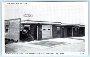 WALDORF, Maryland MD ~ Roadside Motel WALDORF MOTOR COURT c1950s Postcard
