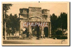 Old Postcard in Orange Marus the Arc de Triomphe East Coast