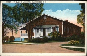 Silver Creek New York NY Motor Boat Club Lake Erie Vintage Postcard