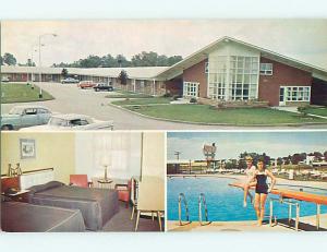 Unused 1950's BATHING BEAUTY AT WASHINGTONIAN MOTEL Gaithersburg MD u6316@