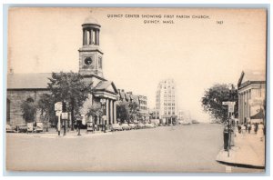 c1940's Quincy Center First Parish Church Quincy Massachusetts MA Postcard