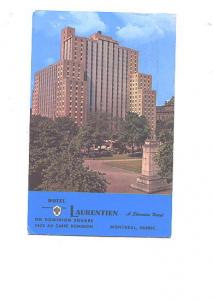 Hotel Laurentien, A Sheraton Hotel, Montreal, Quebec, Used 1970