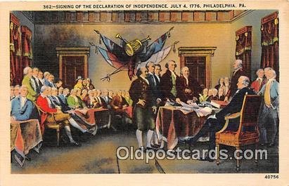 Signing of the Declaration of Independence, July 4, 1776 Philadelphia, PA Pat...