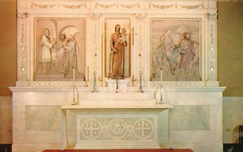 Vintage Postcard Franciscan Monastery Chapel of Saint Joseph Altar Religious