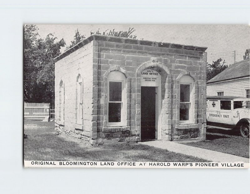 Postcard Original Bloomington Land Office At Harold Warp's Pioneer Village, N.E.