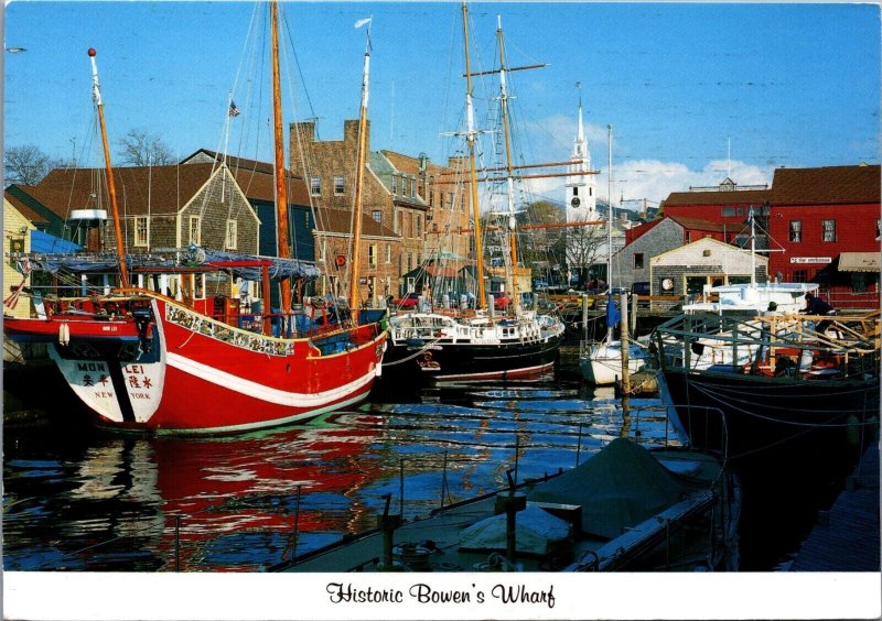 USA Historic Bowens Wharf Newport Rhode Island Vintage Postcard BS21